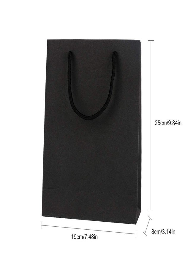 driew Black Gift Bags with Handles, Medium Paper Bags Gift Bag Black 7.5x3x10 inches Pack of 50 - Image 2